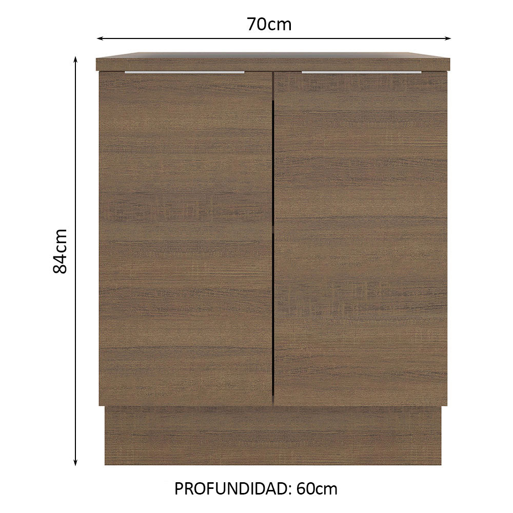 Bajo Mesada 70 cm x 60 cm, 2 Puertas Stella Marrón