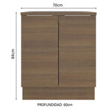 Bajo Mesada 70 cm x 60 cm, 2 Puertas Stella Marrón