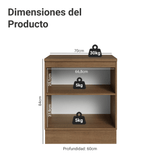 Bajo Mesada de Cocina 70 x 60 cm 2 Puertas (con Mesada) Marrón/Gris VIK Madesa