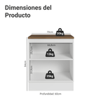 Bajo Mesada 70 x 60 cm 2 Puertas Blanco/Marrón Agata Madesa