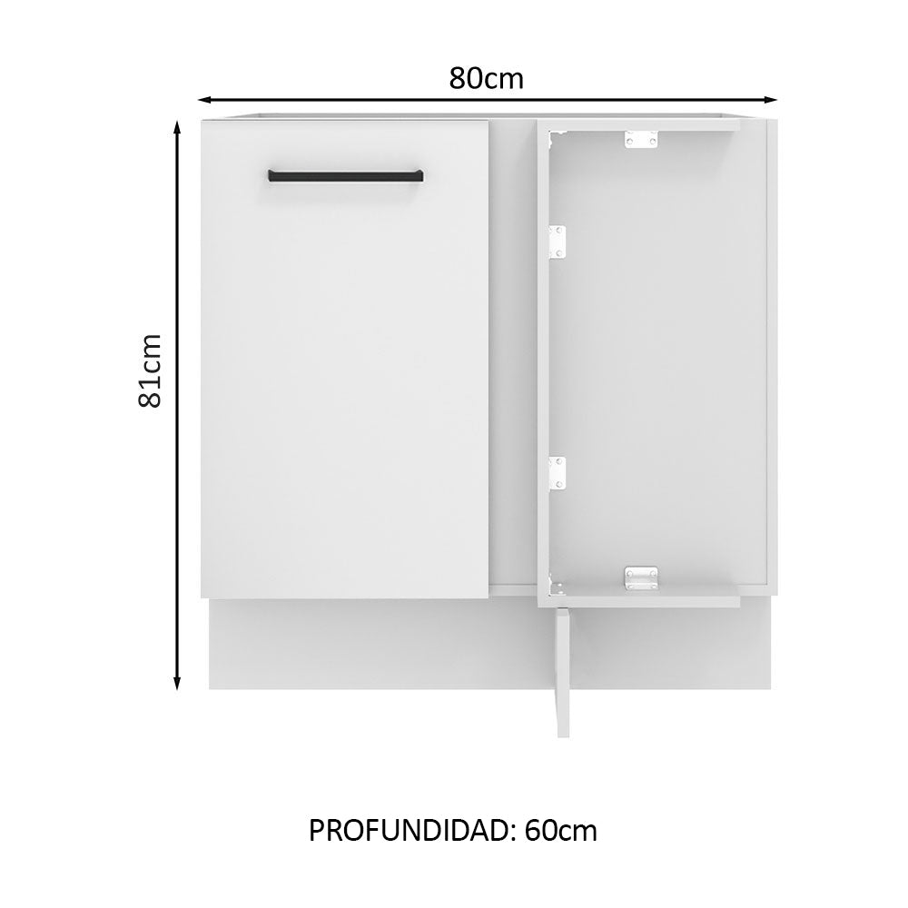 Bajo Mesada 80 cm x 60 cm, 1 Puerta Agata Blanco