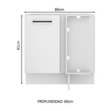 Bajo Mesada 80 cm x 60 cm, 1 Puerta Agata Blanco
