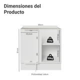 Bajo Mesada Esquinero para Línea de 60 cm Profundidad (Sin Mesada) Blanco/Crema Vik Madesa