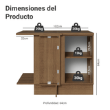 Bajo Mesada Cocina Esquinera 1 Puerta 60 cm Profundidad (Con Mesada) Marrón/Blanco Stella Madesa