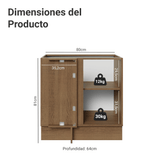 Bajo Mesada Esquinero para Línea de 60 cm Profundidad (Sin Mesada) Marrón/Crema Vik Madesa