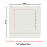 Bajo Mesada Cocina para Horno Empotrado 80 x 60 cm Sin Mesada Blanco Agata, Glamy, Lux, Stella Madesa