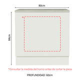 Bajo Mesada Cocina para Horno Empotrado 80 x 60 cm con Mesada Blanco Agata, Glamy, Lux, Stella Madesa