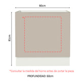 Bajo Mesada Cocina para Horno Empotrado 80 x 60 cm Sin Mesada Blanco/Crema Agata Madesa
