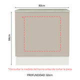 Bajo Mesada Cocina para Horno Empotrado 80 x 60 cm con Mesada Blanco/Crema Agata Madesa
