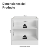 Bajo Mesada 80 x 60 cm 2 Puertas (Sin Mesada) Blanco/Crema Vik Madesa