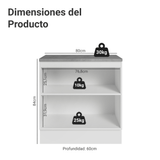 Bajo Mesada 80 x 60 cm 2 Puertas (Con Mesada) Blanco/Crema Vik Madesa