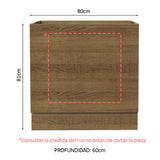 Bajo Mesada Cocina para Horno Empotrado 80 x 60 cm Sin Mesada Marrón Glamy, Lux, Stella Madesa
