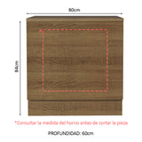 Bajo Mesada Cocina para Horno Empotrado 80 x 60 cm con Mesada Marrón Glamy, Lux, Stella Madesa