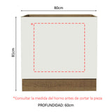Bajo Mesada Cocina para Horno Empotrado 80 x 60 cm Sin Mesada Marrón/Blanco Agata, Glamy, Lux, Stella Madesa