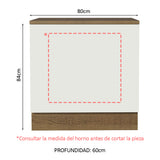 Bajo Mesada Cocina para Horno Empotrado 80 x 60 cm con Mesada Marrón/Blanco Agata, Glamy, Lux, Stella Madesa