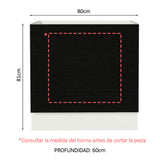Bajo Mesada Cocina para Horno Empotrado 80 x 60 cm Sin Mesada Blanco/Negro Agata, Glamy, Madesa