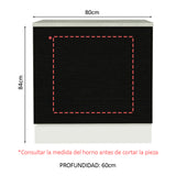 Bajo Mesada Cocina para Horno Empotrado 80 x 60 cm con Mesada Blanco/Negro Agata, Glamy Madesa