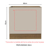 Bajo Mesada Cocina para Horno Empotrado 80 x 60 cm Sin Mesada Marrón/Crema Agata Madesa