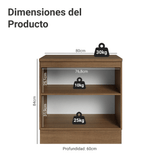 Bajo Mesada 80 x 60 cm 2 Puetas (Con Mesada) Marrón/Crema Vik Madesa