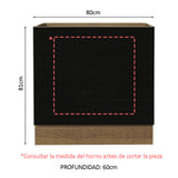 Bajo Mesada Cocina para Horno Empotrado 80 x 60 cm Sin Mesada Marrón/Negro Agata, Glamy, Madesa