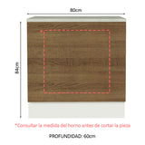 Bajo Mesada Cocina para Horno Empotrado 80 x 60 cm con Mesada Blanco/Marrón Glamy, Stella Madesa