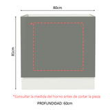 Bajo Mesada Cocina para Horno Empotrado 80 x 60 cm Sin Mesada Blanco/Gris Agata Madesa