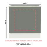 Bajo Mesada Cocina para Horno Empotrado 80 x 60 cm con Mesada Blanco/Gris Agata Madesa
