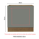 Bajo Mesada Cocina para Horno Empotrado 80 x 60 cm Sin Mesada Marrón/Gris Agata Madesa