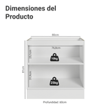 Bajo Mesada de Cocina 80 x 60 cm 2 Puertas (Sin Mesada) Blanco/Azul Vik Madesa
