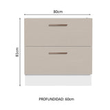 Bajo Mesada Cocina 80 x 60 cm 2 Cajones (Sin Mesada) Blanco/Crema Agata Madesa