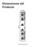 Despensero 40cm 2 Puertas e 2 Nichos Blanco/Negro Lux Madesa