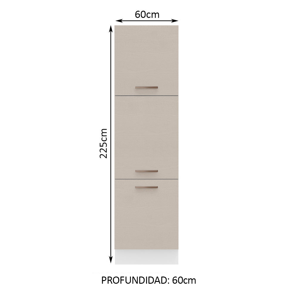 Despensero 60 x 60 cm 3 Puertas Blanco/Crema Agata Madesa
