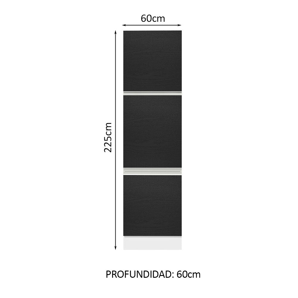 Despensero Madesa Glamy 60 x 60 cm 3 Puertas Blanco/Negro