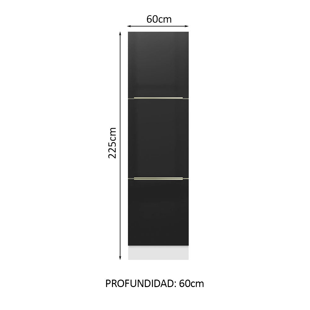 Despensero 60 cm Sin cajones 3 Puertas Lux Blanco/Negro