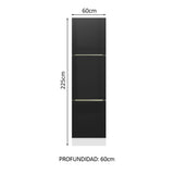 Despensero 60 cm Sin cajones 3 Puertas Lux Blanco/Negro