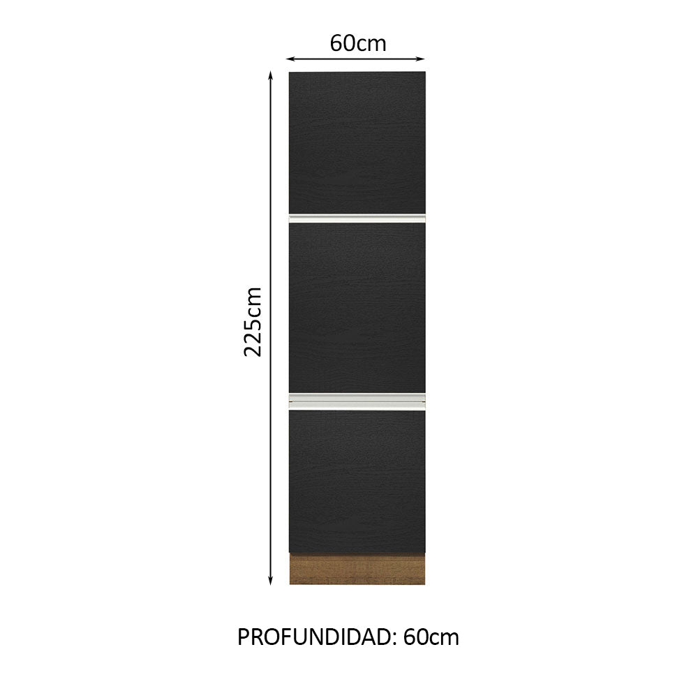 Despensero Madesa Glamy 60 x 60 cm 3 Puertas Marrón/Negro