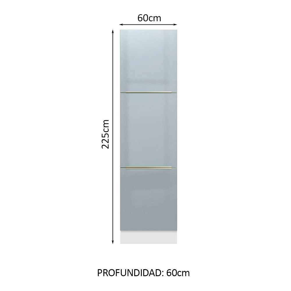 Despensero 60 cm Sin cajones 3 Puertas Lux Blanco/Gris