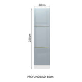 Despensero 60 cm Sin cajones 3 Puertas Lux Blanco/Gris