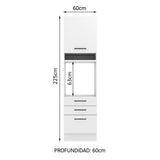 Mueble de Cocina para Horno 60 x 60 cm 1 Puerta 3 Cajones Blanco Agata Madesa