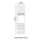 Mueble de cocina para Horno/Microondas 60 x 60 cm 1 Puerta y 3 Cajones Blanco Glamy Madesa
