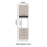 Mueble de Cocina para Horno 60 x 60 cm 1 Puerta 3 Cajones Blanco/Crema Agata Madesa