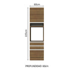 Mueble de cocina para Horno/Microondas 60 x 60 cm 1 Puerta y 3 Cajones Marrón Glamy Madesa