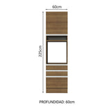 Mueble de cocina para Horno/Microondas Madesa Glamy 60 x 60 cm 1 Puerta 3 Cajones Marrón