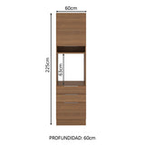 Mueble de Cocina para Horno 60 x 60 cm 1 Puerta 3 Cajones Marrón Stella Madesa