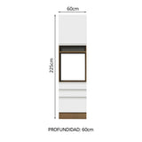 Mueble de cocina para Horno/Microondas Madesa Glamy 60 x 60 cm 1 Puerta 3 Cajones Marrón/Blanco