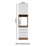 Mueble de Cocina para Horno 60 x 60 cm 1 Puerta 3 Cajones Marrón/Blanco Stella Madesa