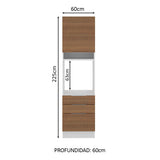Mueble de Cocina para Horno 60 x 60 cm 1 Puerta 3 Cajones Blanco/Marrón Stella Madesa