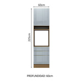 Mueble de cocina para Horno
60 cm 3 Cajones 1 Puerta Lux Marrón/Gris