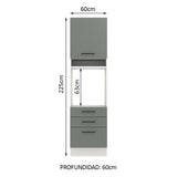 Mueble de Cocina para Horno 60 x 60 cm 1 Puerta 3 Cajones Blanco/Gris Agata Madesa