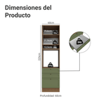 Mueble de cocina para Horno/Microondas 60 x 60 cm 1 Puerta y 3 Cajones Marrón/Verde Vik Madesa